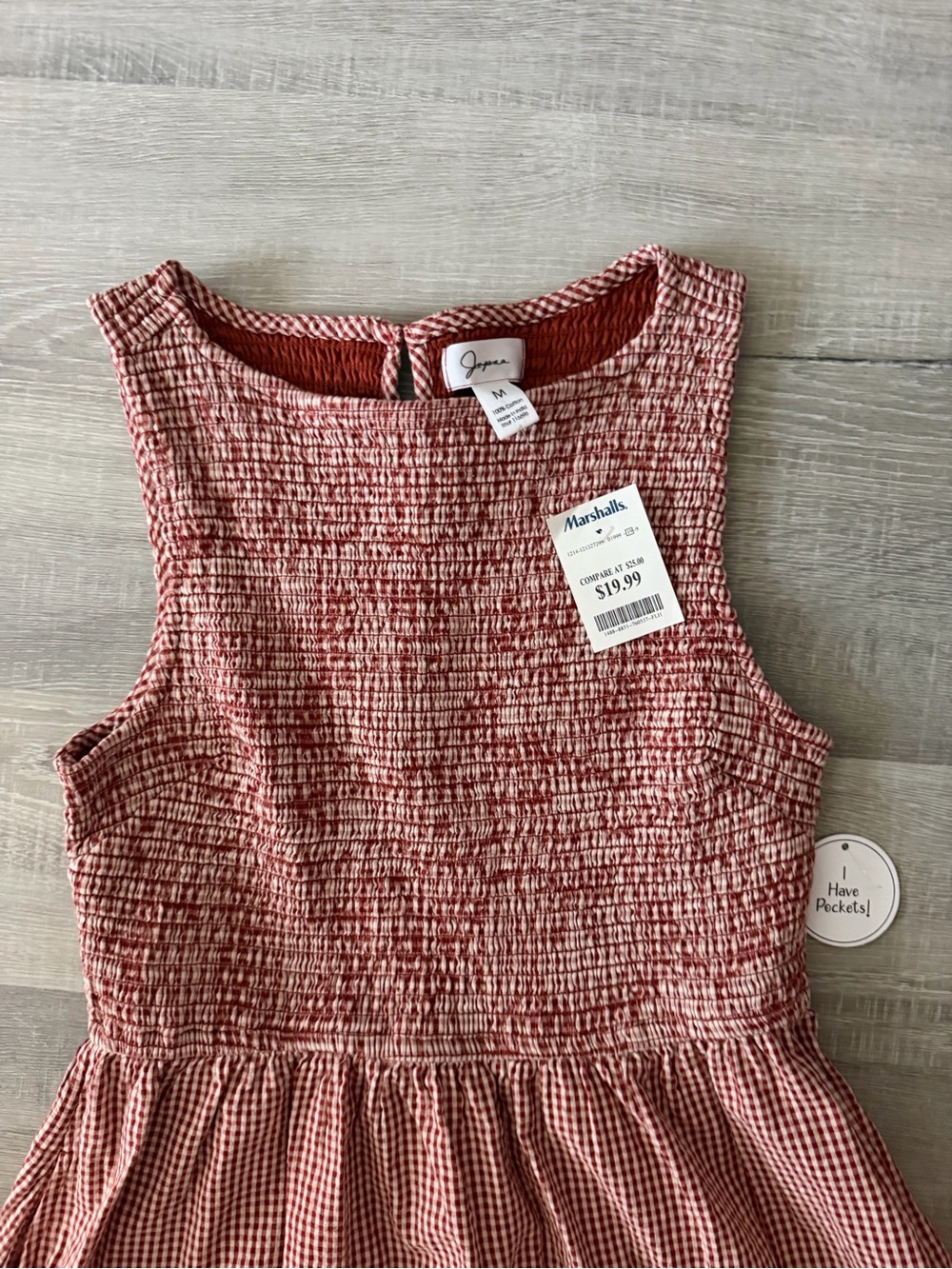 Sleeveless Smocked Maxi Dress - Rust Red - Picture 2 of 3